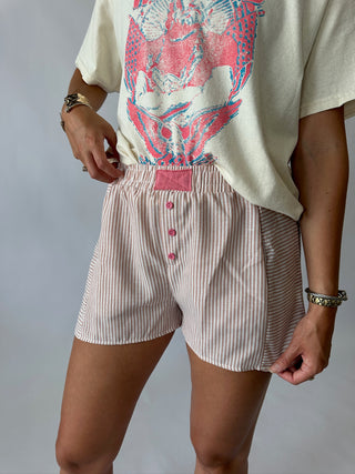 Striped Pastel Shorts in Pink