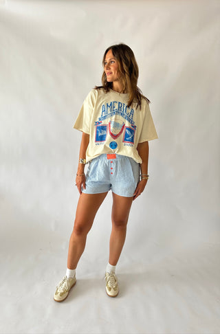 Striped Pastel Shorts in Blue