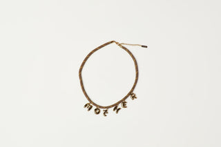 Mother Bubble Cord Necklace - Taupe/Gold