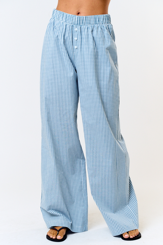 Checkmate Lounge Pants Blue by Penn + Pearl