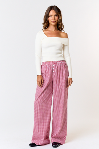 Checkmate Lounge Pants Red by Penn + Pearl