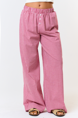 Checkmate Lounge Pants Red by Penn + Pearl