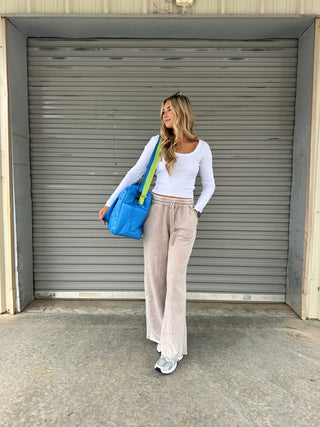 Stone Washed Wide Leg Pants by Penn and Pearl
