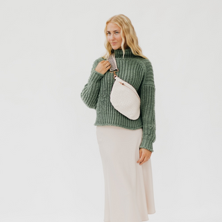 Westlyn Woven Bum Bag Cream by Penn and Pearl